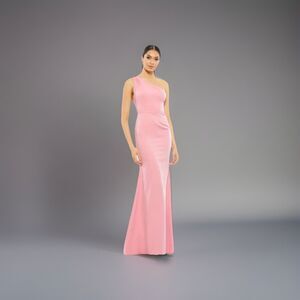 New Mac Duggal Rose Pink One Shoulder Mermaid Hem Gown Size 4 Retail $298